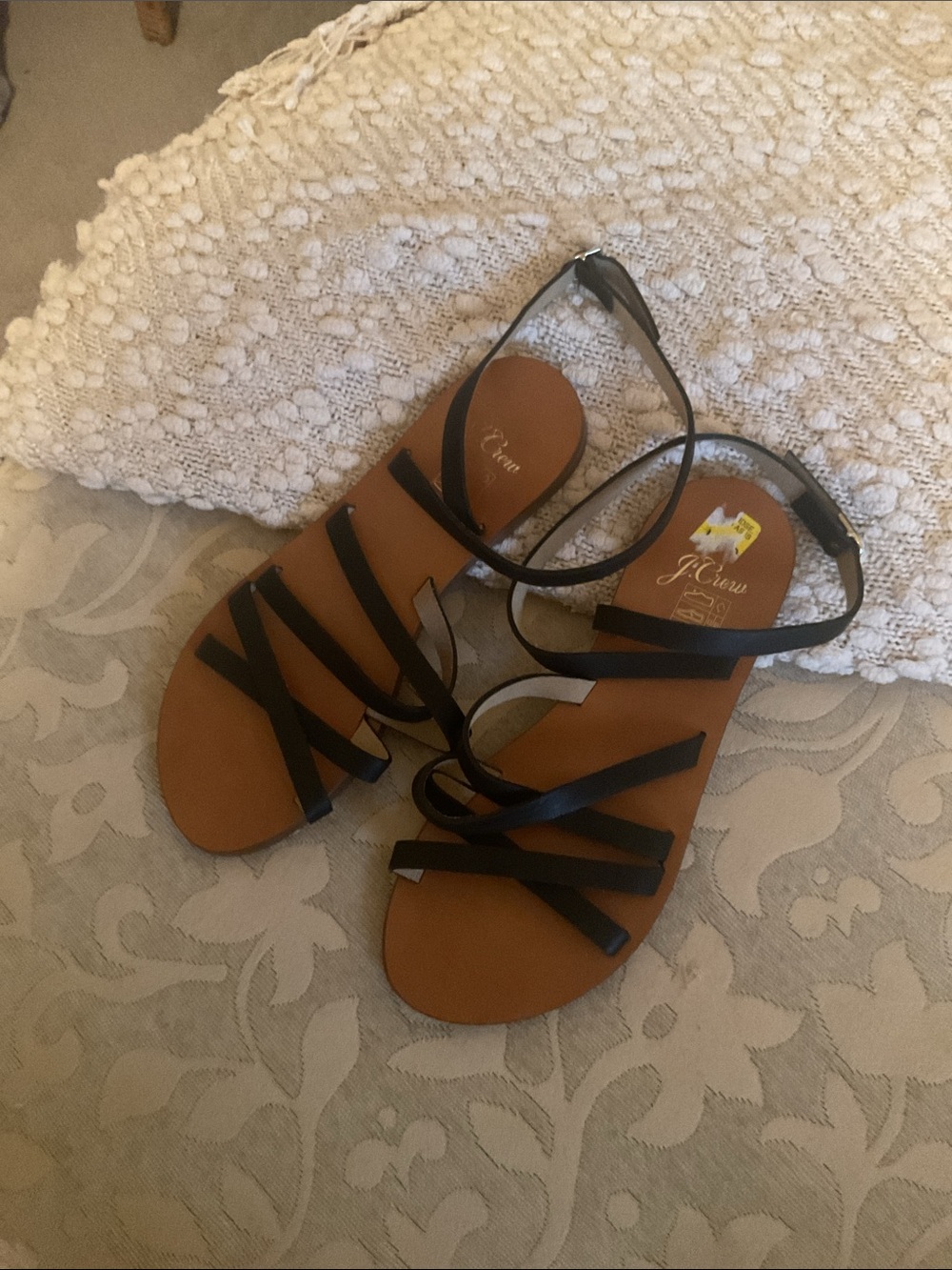 Cross-strap flat sandals in leather by J. Crew EUC - Picture 6 of 11